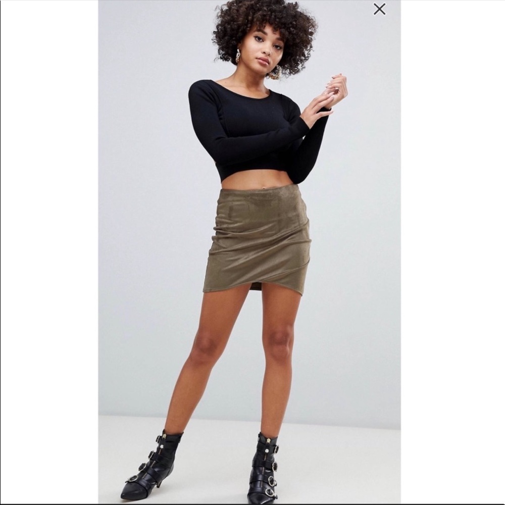 Missguided faux suede mini skirt